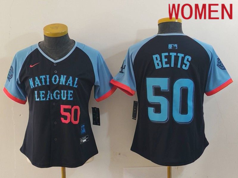 Women Los Angeles Dodgers #50 Betts Blue All star 2024 Nike MLB Jersey style 8153->women mlb jersey->Women Jersey